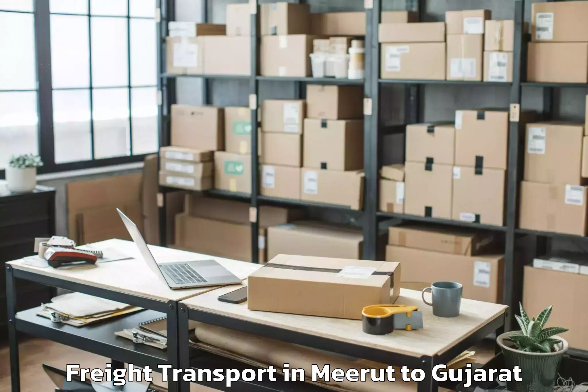 Efficient Meerut to Jambughoda Freight Transport